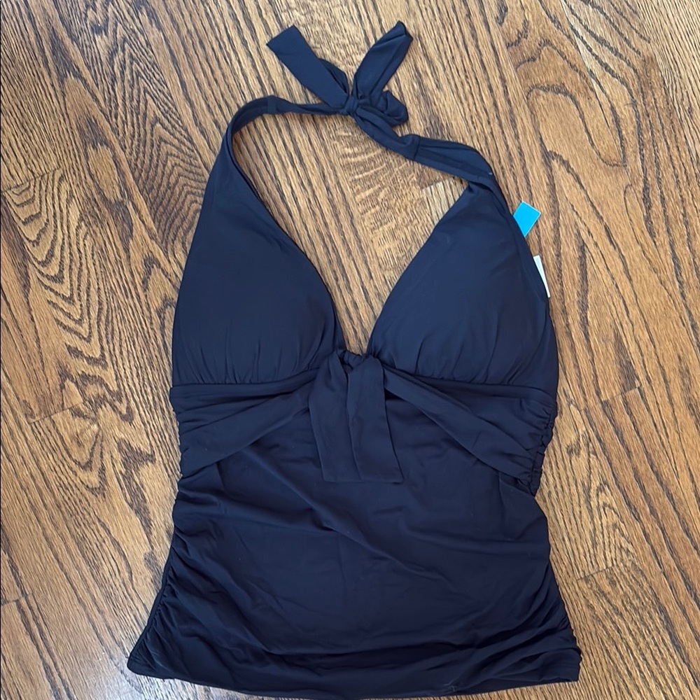 Black Halter Tankini Top